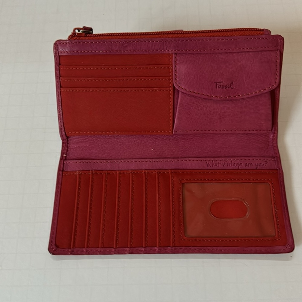 Fossil Wallet Floral Multi Color Faux Leather - image 4